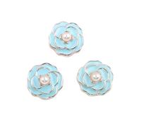 10pcs/lot 17mm Colorful Flower Shaped Resin Button with Pearl Decoration for Scrapbook, Clothes Sewing Accessories