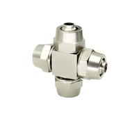10pcs/lot 4 Way Cross Style Hose Pipe Quick Joint Coupling Connectors Nickel Plated Brass KLZA12,KLZA6,KLZA8(10Pcs KLZA6)