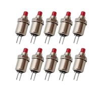10Pcs/lot 5mm Metal 2 Pin Push Button Switch DS-402 Self-reset Momentary Switches Red Black Green IDGTTLDF(Red 10Pcs)