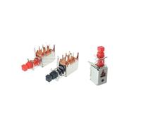 10PCS/LOT A03 Straight Key Switch Ps-22f02 Double Row Six Pin Self Locking Switch Ps-22f03 Without Spring(Red)