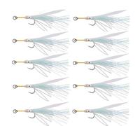 10pcs/lot Assist Hook 2/0 3/0 5/0 Glow Rubber Skirt Squid Hook Saltwater Jig Fishhooks(A-1 Hook 3 0)