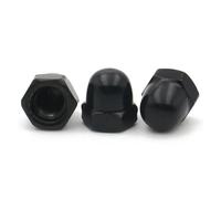 10Pcs/lot Black Carbon Steel M3 M4 M5 M6 M8 M10 M12 Domed Cap Crown Hex Nut(M8 (10pcs))