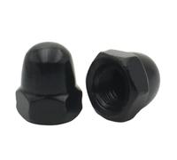 10Pcs/lot Black Carbon Steel Metric Acorn Nuts M3 M4 M5 M6 M8 M10 M12 Domed Cap Crown Hex Nut(M4 (10pcs))