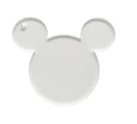10pcs/lot Blank Clear Acrylic Mouse Head Charms, Plexiglass Laser Cut Blank Keychain Necklace DIY Accessory 1/8" Thickness (2.5")