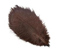 10Pcs/Lot Colored Ostrich Feathers for Crafts Wedding Decoration Handicraft Accessories Table Centerpieces Carnival Plumas Decor(Dark brown,25-30cm 10-12inch)