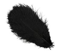 10Pcs/Lot Colored Ostrich Feathers for Crafts Wedding Decoration Handicraft Accessories Table Centerpieces Carnival Plumas Decor(Black,25-30cm 10-12inch)