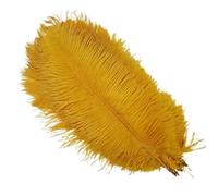 10Pcs/Lot Colored Ostrich Feathers for Crafts Wedding Decoration Handicraft Accessories Table Centerpieces Carnival Plumas Decor(Golden,25-30cm 10-12inch)