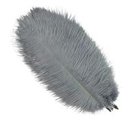 10Pcs/Lot Colored Ostrich Feathers for Crafts Wedding Decoration Handicraft Accessories Table Centerpieces Carnival Plumas Decor(Gray,25-30cm 10-12inch)
