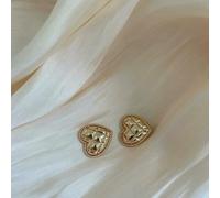 10pcs/lot Creative Heart Shaped Metal Buttons Women's Clothing Gold Hand Sewing Accessories Shirt Decorative Button-Bright gold-25mm
