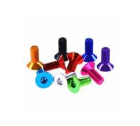 10pcs/lot DIN7991 Screws M3 M4 M5 M6x6/8/10/12/14/16 Flat Hex Socket Countersunk Head Screws Bolts Anodized Color(Gold,M5x12)