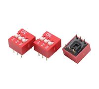 10PCS/Lot DIP Switch 3 Way 2.54mm Toggle Switch Red Snap Switch