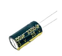 10pcs/lot h053 25V 3300UF Low ESR/Impedance high frequency aluminum electrolytic capacitor size 13 * 25 3300UF25V 20% MQXFCZUX