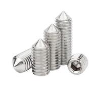 10pcs/lot Hex hexagon socket set screw cone point grub screw M2 M2.5 M3 M4 M5 M6 M8 M10 M12 304 Stainless Steel DIN914(6mmx10pcs,M4)