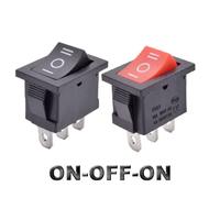 10pcs/lot KCD1 6A 250VAC Rocker Switch ON OFF SPST 12V 220V Red Green Blue Light Rocker Toggle Switch ON-ON/ON-OFF-ON IDGTTLDF(ON-OFF-ON Switch,YELLOW_12V LIGHT)