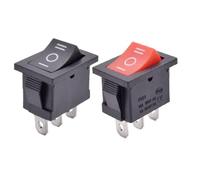 10pcs/lot KCD1 6A 250VAC Rocker Switch ON OFF SPST 12V 220V Red Green Blue Light Rocker Toggle Switch ON-ON/ON-OFF-ON IDGTTLDF(ON-OFF-ON Switch,BLACK_12V LIGHT)