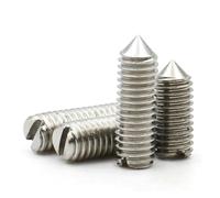 10pcs/lot M1.6 M2 M2.5 M3 M4 M5 M6 304(A2-70) Stainless Steel Slotted Set Screws With Cone Point GB78 Machine Thread Screw(4mm,M4-10pcs)