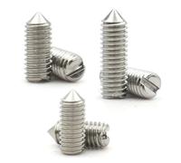 10pcs/lot M1.6 M2 M2.5 M3 M4 M5 M6 A2-70 304 Stainless Steel Slotted Head Tapered End Cone Point Set Screw(8mm,M3 x10pcs)