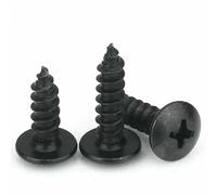 10pcs/lot M2.6 M3 M3.5 M4 M5 BLACK CARBON STEEL Phillips Truss Head Recessed Mushroom Head Self Tapping Screws-M3-8mm x10pcs