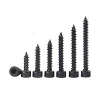 10pcs/lot M2 M2.6 M3 M3.5 M4 M5 M6 Hex Hexagon Socket Cap Head Self Tapping Screw 8.8 Grade Black Carbon SteelHead Screw(10mm x10pcs)