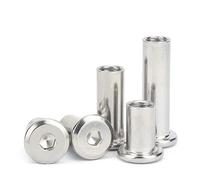 10pcs/lot M3 M4 M5 M6 M8 Stainless Steel Flat Hex Hexagon Socket Head Furniture Rivet Connector Insert Joint Sleeve Cap Nut-M5,40mm x10pcs