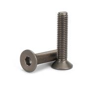 10pcs/lot M4 M5 M6*L Pure Titanium Hexagon Socket Countersunk/Flat Head Machine Screw Bolts Ti Screws GR2(16mm,M6)