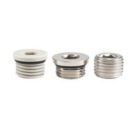 10Pcs/lot M5 1/8 1/4 3/8 1/2 Brass Inner Hexagonal Plug with Sealing Ring, Iron End Cap for Pneumatic Plastic Plug(10PCS Iron 1 4)