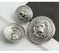 10PCS/Lot Metal Lion Head Buttons High Foot Hand Sewn Buttons Gold Round Trench Coat Buttons