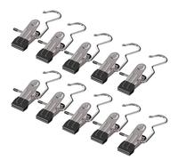 10Pcs/lot Multifunctional Hanger Adjustable Clothes Pants Storage Rack Stainless Steel Clips Portable Travel Towel Hooks Rubber Coated Clothespin