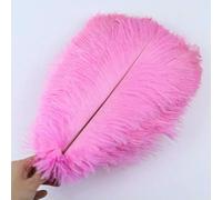 10pcs/lot Natural White Ostrich Feathers 15-35cm Colorful Ostrich Plumes Party Wedding Home Decoration Table Centerpiece Crafts-Deep pink-25-30cm