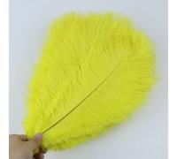 10pcs/lot Natural White Ostrich Feathers 15-35cm Colorful Ostrich Plumes Party Wedding Home Decoration Table Centerpiece Crafts-Yellow-30-35cm