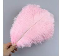 10pcs/lot Natural White Ostrich Feathers 15-35cm Colorful Ostrich Plumes Party Wedding Home Decoration Table Centerpiece Crafts-Light Pink-25-30cm