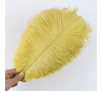 10pcs/lot Natural White Ostrich Feathers 15-35cm Colorful Ostrich Plumes Party Wedding Home Decoration Table Centerpiece Crafts-yellow-15-20cm