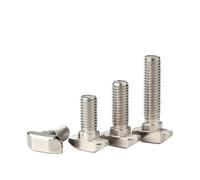 10Pcs/lot Nickel Plated Steel M5 M6 M8 T Hammer Head Bolt Aluminum Connector Screws for EU20/ 30/40/4 5 Aluminum Profiles(12mm x10pcs)