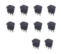 10pcs/lot On-Off Control 4 Colors Push Button Switch 3 Pin 12V 20A Amps Car Truck Rocker Round Toggle LED Switch(Red)