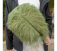 10Pcs/Lot Ostrich Feather Pink for Crafts Wedding Party Decor Plumes Ostrich Table Centerpieces Colored Feathers Decoration-Olive Green-25-30cm 12-14inch