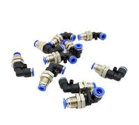 10Pcs/Lot PLM Bulkhead Union Elbow Pneumatic Air Connector Quick Connecting Tube Fitting(PLM10 10mm)