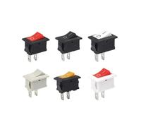 10PCS/Lot Push Button Power Switch Switch 6A/250VAC 10A/125VAC 2Pin Snap-in On/Off Rocker Switch 21MM*15MM IDGTTLDF(Black-Red)