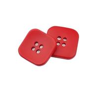 10pcs/lot Resin Button Square Round Colorful Children for 18/21/25/28/30mm Sewing Clothing DIY Craft Button, Square Red, 25mm