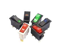 10pcs/lot Rocker Switch Rice Cooker Electric Frying Pan Small Ship Type Electrical Power Supply Push Button KCD3 Lamp 2/3 Pins(E (10PCS))