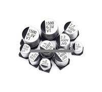 10PCS/LOT SMD Aluminum Electrolytic Capacitor 10V 16V 25V 35V 50V 63V 100V 400V 10UF 22UF 68UF 100UF 220UF 330UF 1500UF 2200UF AUOQKQUT(25V100UF 6.3x7.7)