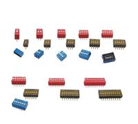 10Pcs/lot SMD SMT Toggle Switch 2.54mm/1.27mm Pitch Dial Switch Snap Switch DIP Position Snap Switch Module Black Red Blue IDGTTLDF(10Pcs Black 1.27mm,4Pin)