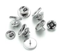10pcs Lot Stainless Steel Brooch Pins Blank Base for Badges Cabochon Trays Holder Bezel for Diy Jewelry Making Supplie 20 25mm