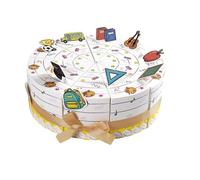10Pcs/lot Triangular Cake Paper Gift Box With Ribbon Cookie Candy Kids Birthday Treat Wedding Party Dessert Gift Packaging Boxes