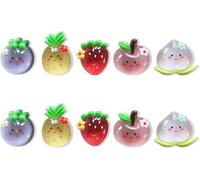 10PCS Luminous 3D Cute Fridge Magnets - Five Creative Fruit Appearances，Stylish Magnetic Decor for Kitchen, Office, Locker, Whiteboard, Storage Cabinet, Dishwasher, Shiny Refrigerator Accessories