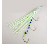 10PCS Luminous Octopus Jig Assist Hook Soft Skirted Lure Double Hook Fish Hooks For Saltwater(Size 3-0)