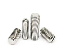 10pcs M1.2 M1.4 M1.6 M2 M2.5 M3 M4 M5 M6 M8 A2 304 Stainless Steel Headless Grub Screws Slotted Flat End Set Screws Durable Fasteners for Precision Applications