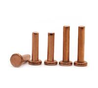 10pcs M1.5 M2.0 M2.5 M3 M4 M5 M6 M8 Copper Solid Rivets Knock Flat Head Rivet Flat Head Copper Rivets Solid Brass Rivet GB109(M2 50pcs,5mm)