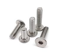 10pcs M1.6 M2 .5 M3 M4 M5 M6 M8 A2 304 Stainless Steel Hex Hexagon Socket Ultra Thin Low Flat Wafer Allen Head Screw Bolt(M5 10pcs,10mm)