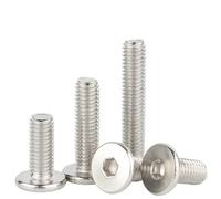 10pcs M1.6 M2 M2.5 M3 M4 M5 M6 M8 304 Stainless Steel Hex Hexagon Socket Ultra Thin Flat Wafer Allen Head Bolt Screw(M2.5 (10pcs),6mm)