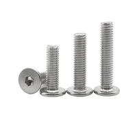 10pcs M1.6 M2 M2.5 M3 M4 M5 M6 M8 CM 304 Stainless Steel Hex Socket Hexagon Ultra Thin Super Flat Wafer Head Screw Bolt(12mm,M2 (10pcs))
